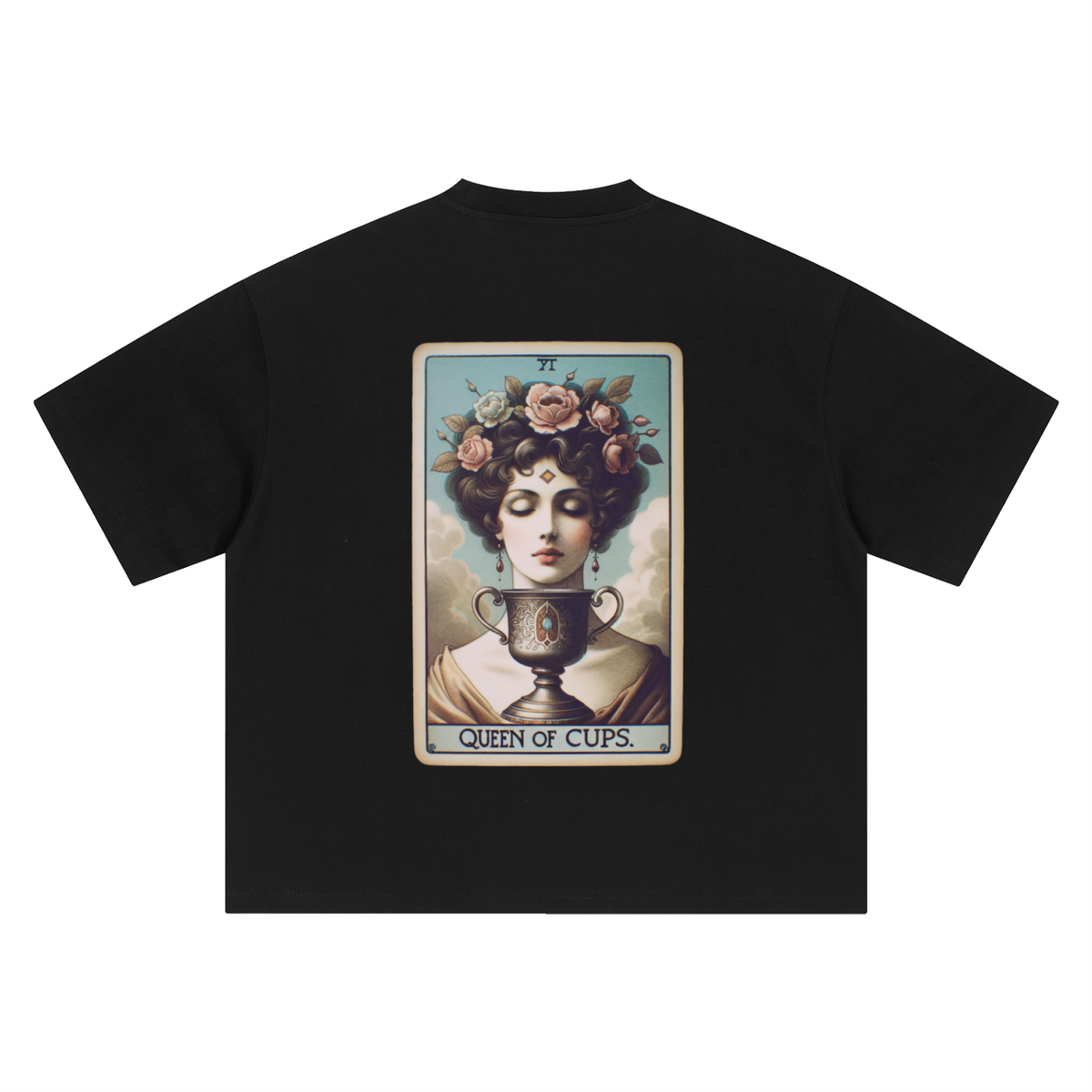 Queen of Cups Tarot Boxy Oversized T-Shirt 100% Cotton