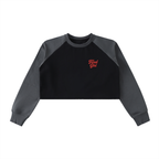 Feral Girl Retro Raw-Hem Crop Top Cropped Sweatshirt