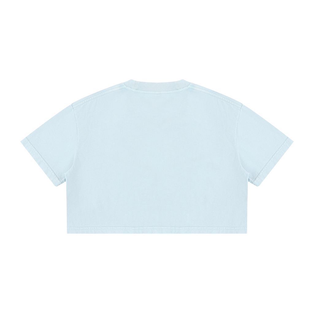 Smoke Show Smoking Hot Lips Women's Mineral Wash Cotton Crop Top T-Shirt