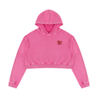 Feral Girl Retro Women’s Mineral Washed Crop Top Hoodie