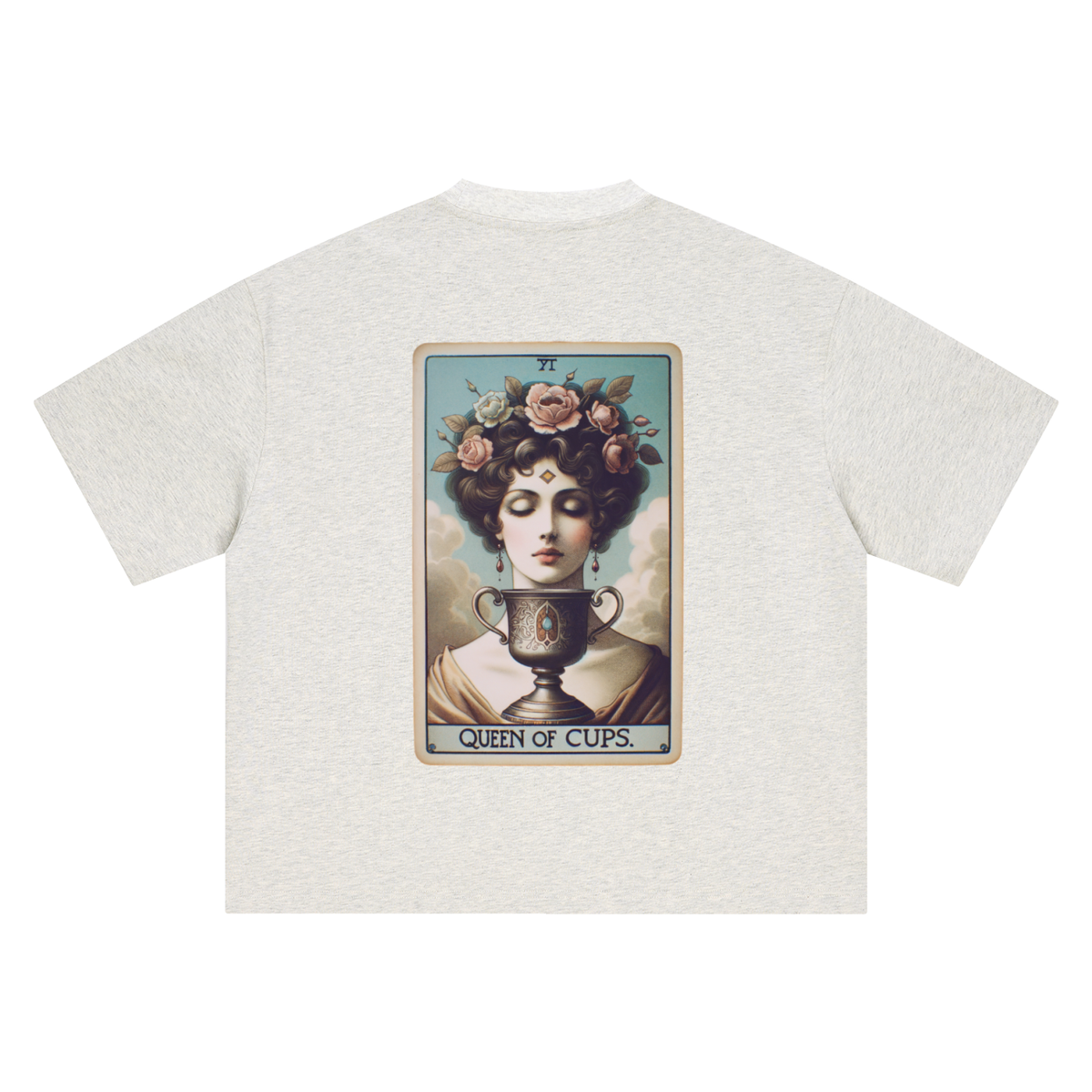 Queen of Cups Tarot Boxy Oversized T-Shirt 100% Cotton