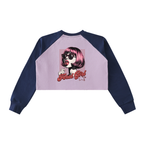 Feral Girl Retro Raw-Hem Crop Top Cropped Sweatshirt