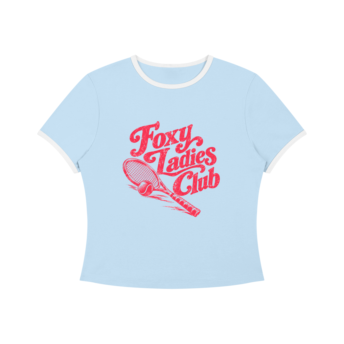 Foxy Ladies Club Retro Women’s Color Block Crop T-Shirt