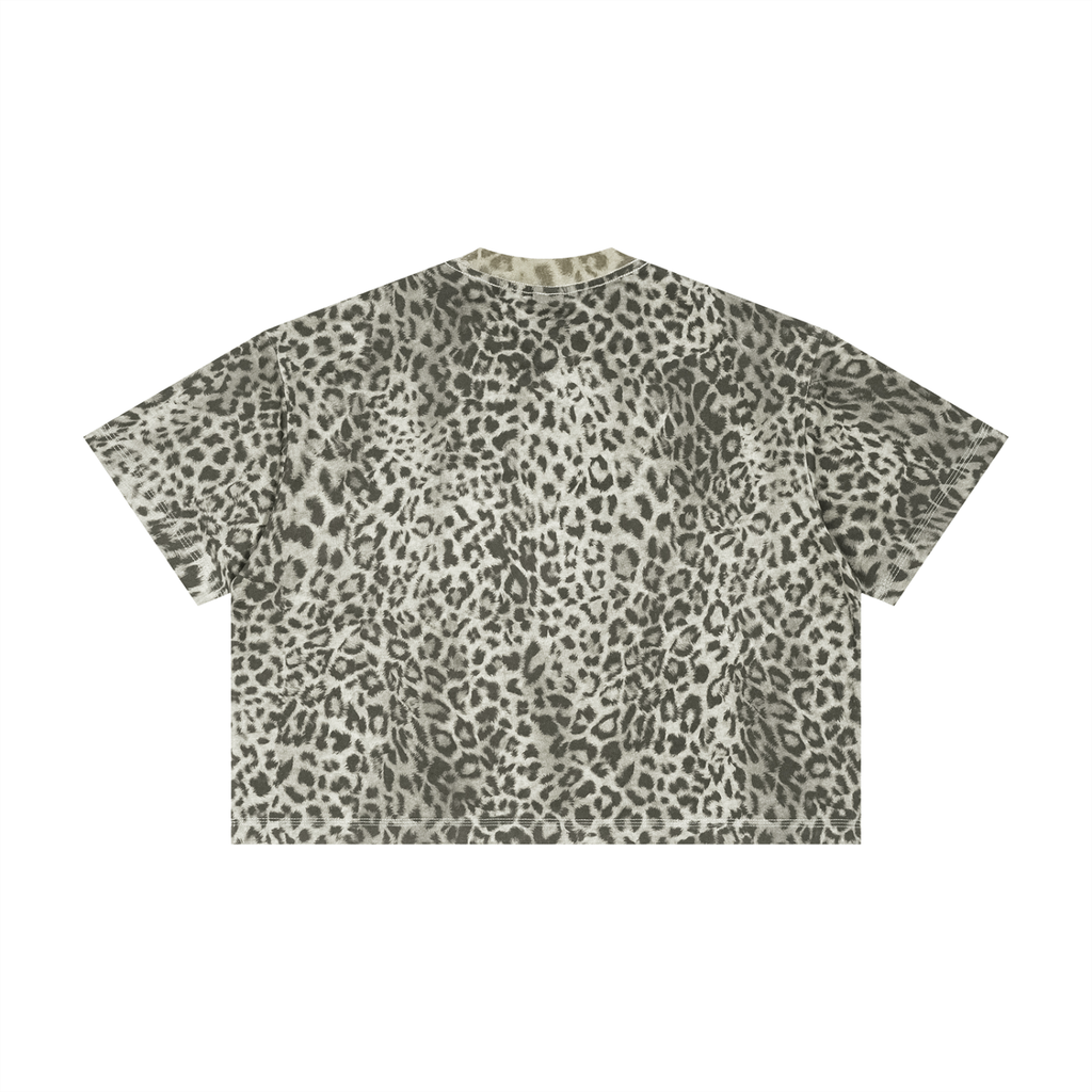 Unisex Leopard Starry Smiley Face Boxy T-Shirt