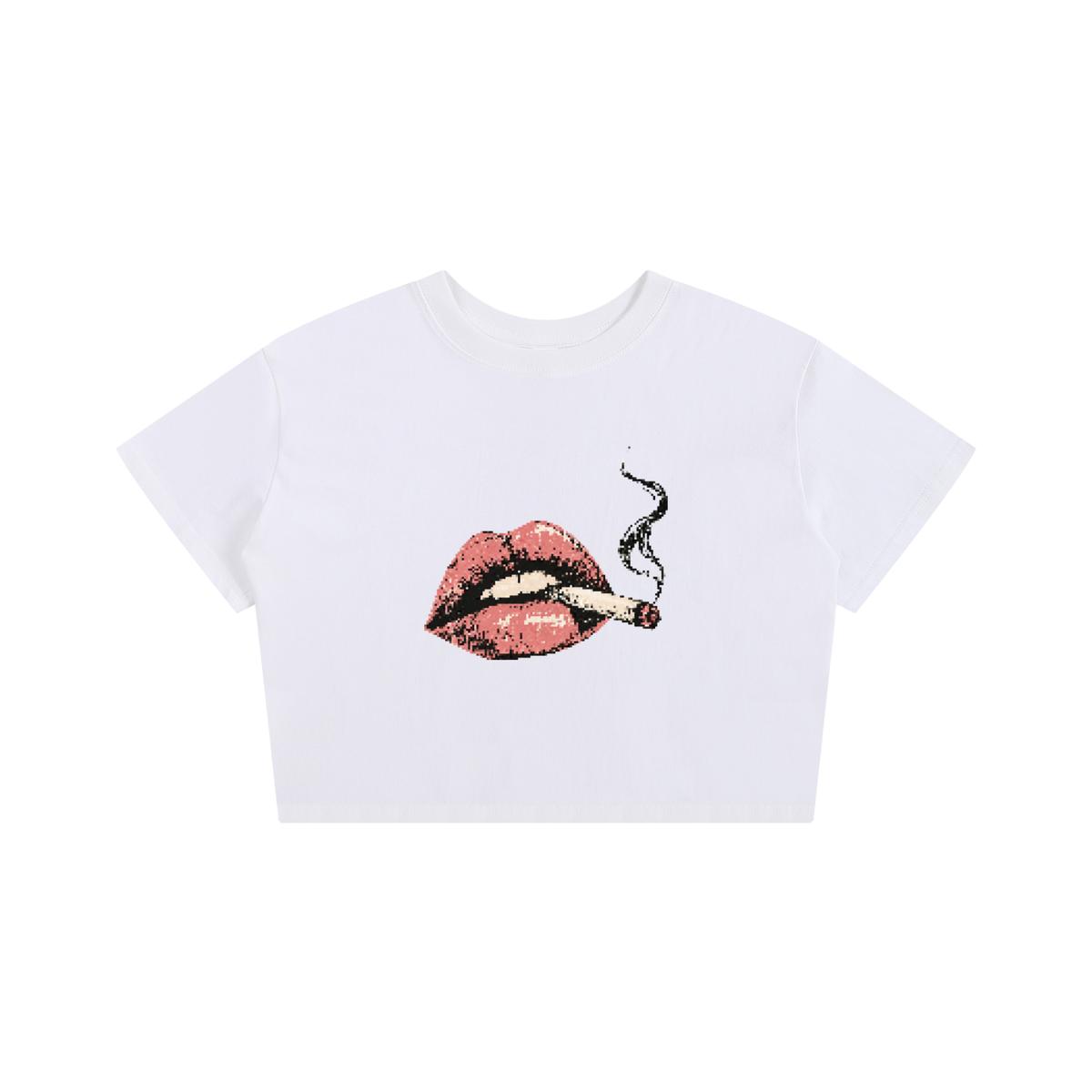 Smoking Hot Lips Baby Tee Seamless T-Shirt 100% Cotton