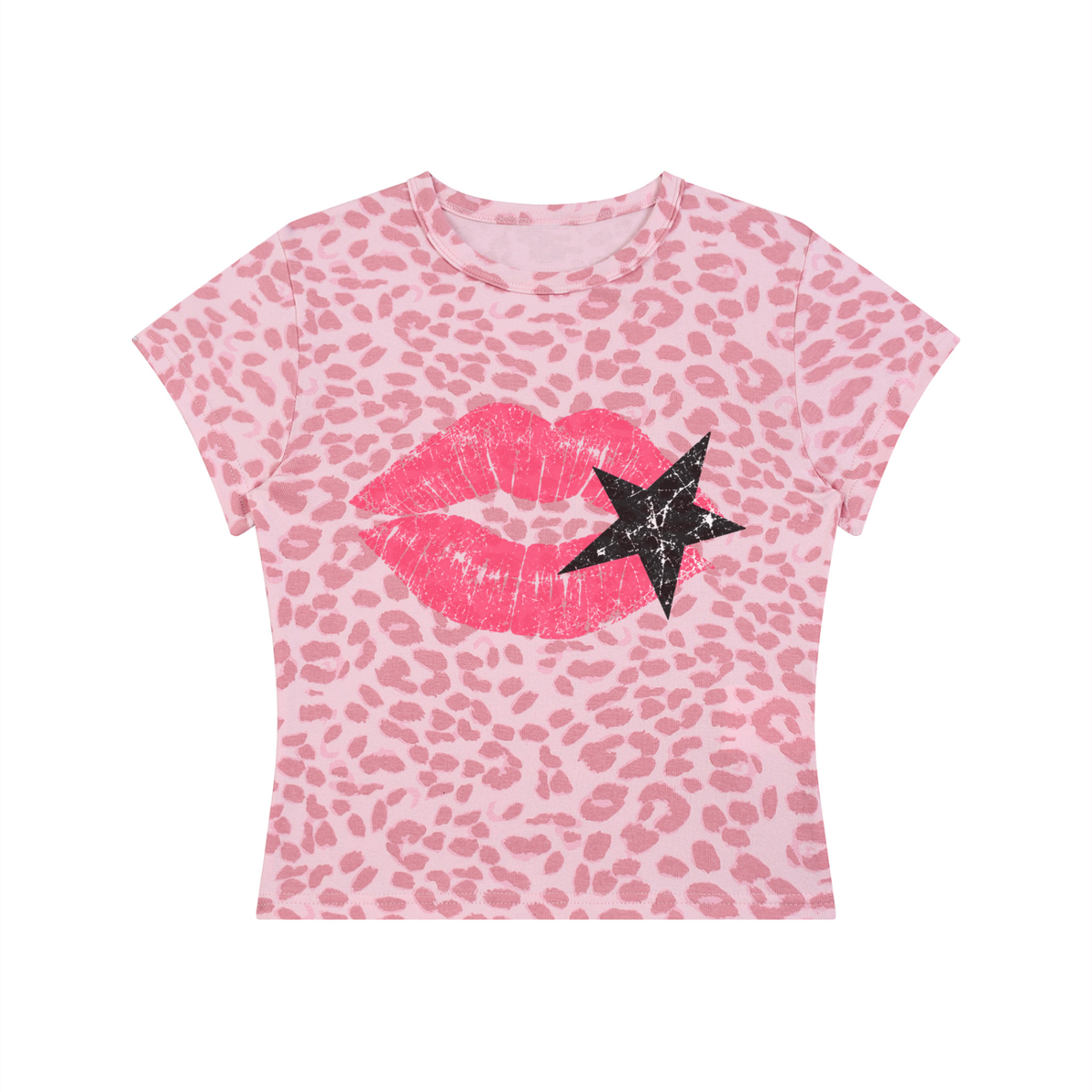 Women’s Leopard Print Crop T-Shirt
