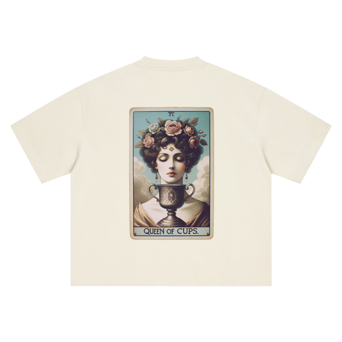 Queen of Cups Tarot Boxy Oversized T-Shirt 100% Cotton