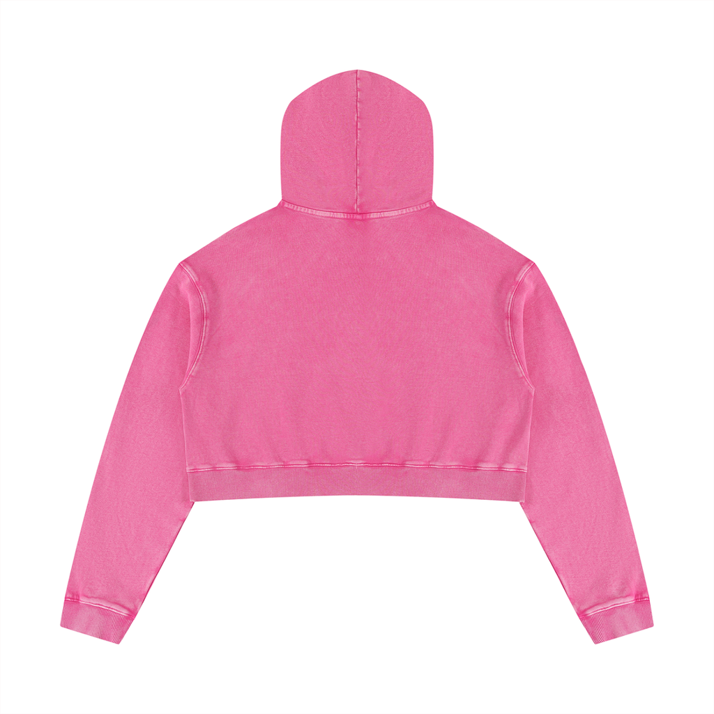Wild At Heart Women’s Mineral Washed Crop Hoodie Sweatshirt