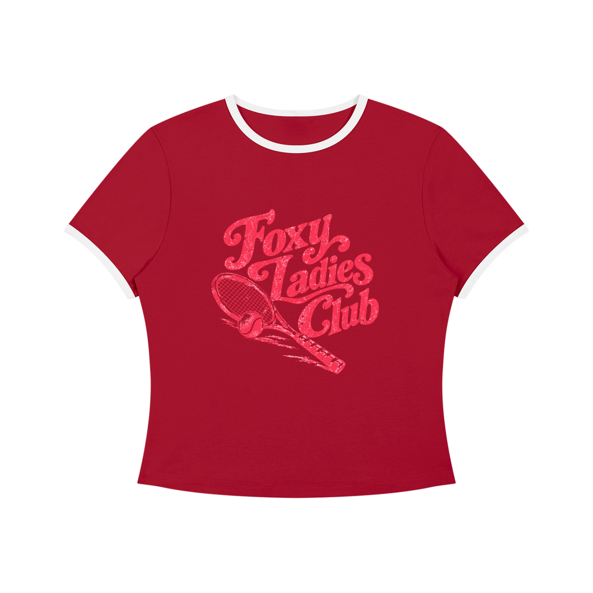 Foxy Ladies Club Retro Women’s Color Block Crop T-Shirt