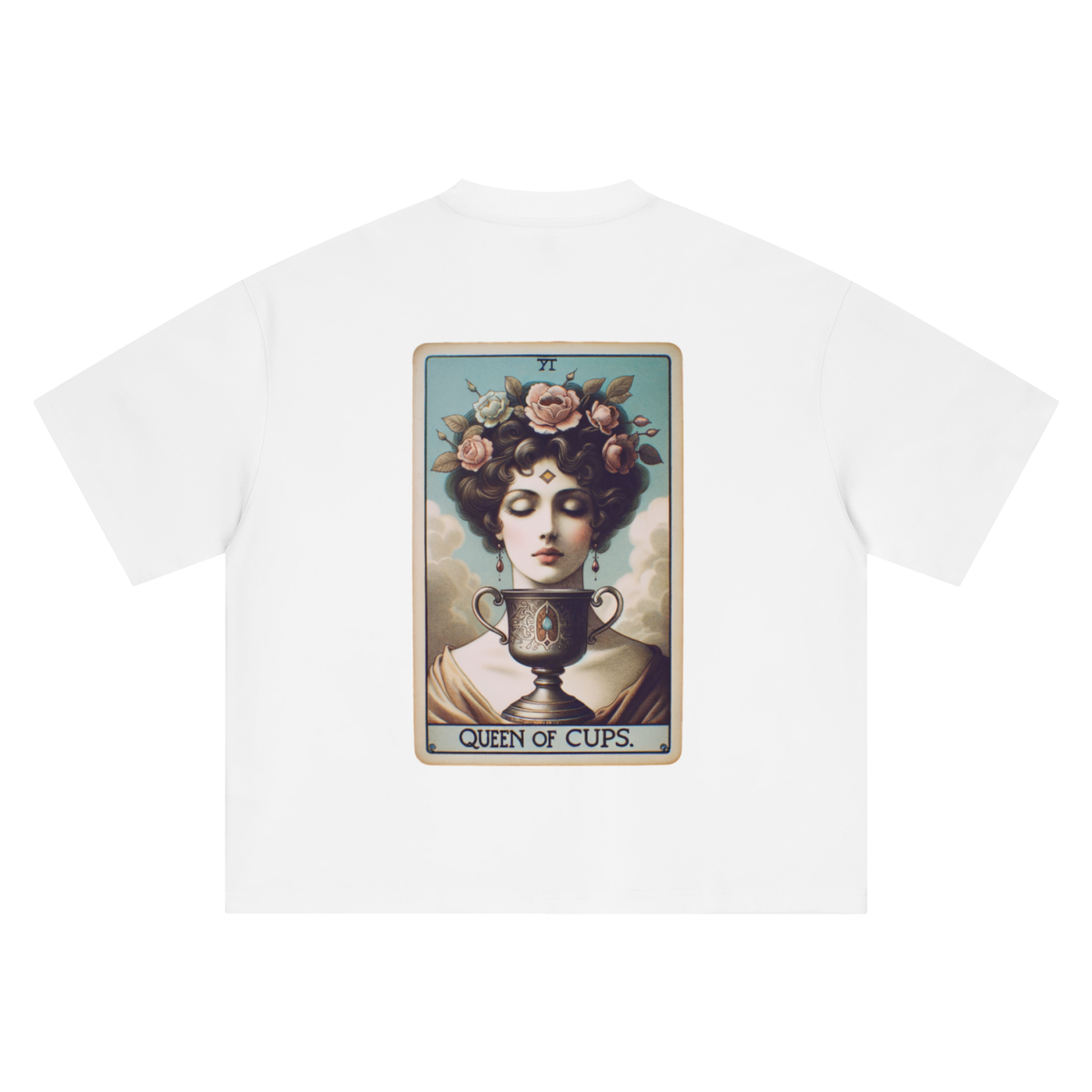 Queen of Cups Tarot Boxy Oversized T-Shirt 100% Cotton