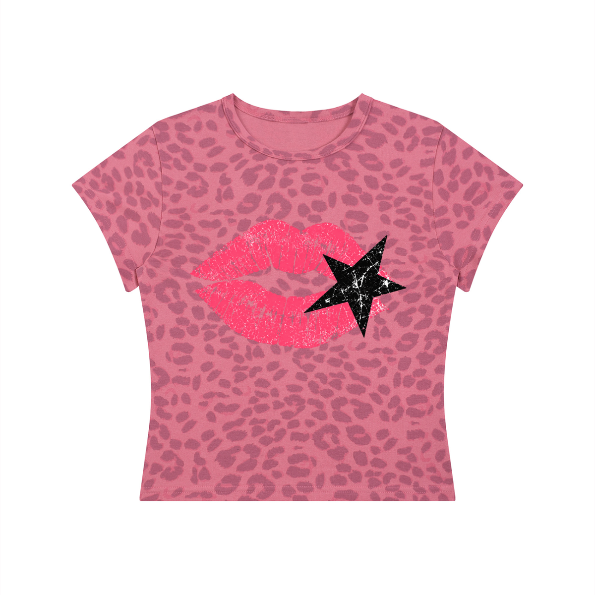 Women’s Leopard Print Crop T-Shirt