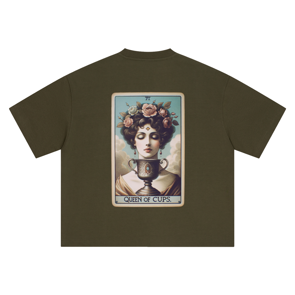 Queen of Cups Tarot Boxy Oversized T-Shirt 100% Cotton