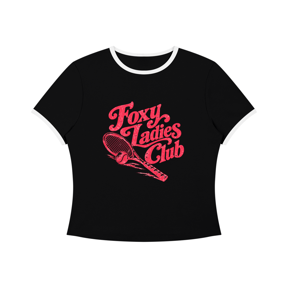 Foxy Ladies Club Retro Women’s Color Block Crop T-Shirt